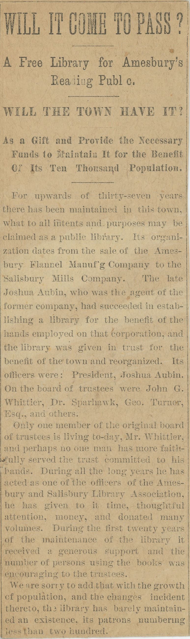 Free Library Clipping